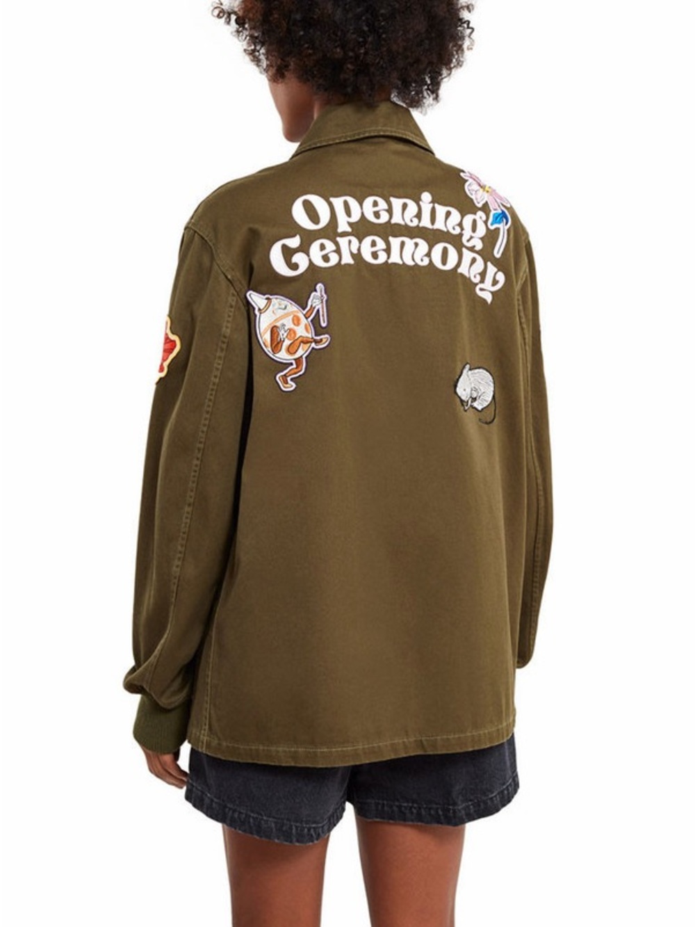 Opening Ceremony Gestures Patch Coach Jacket Embroidered Streetwear Green XS